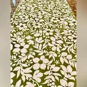 Fabric / Material - Vintage or Older - Boho Floral - White on
Olive Green
